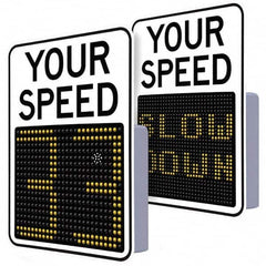TAPCO - "Your Speed," 29" Wide x 23" High Aluminum Face/Polycarbonate Housing Speed Limit Sign - Eagle Tool & Supply