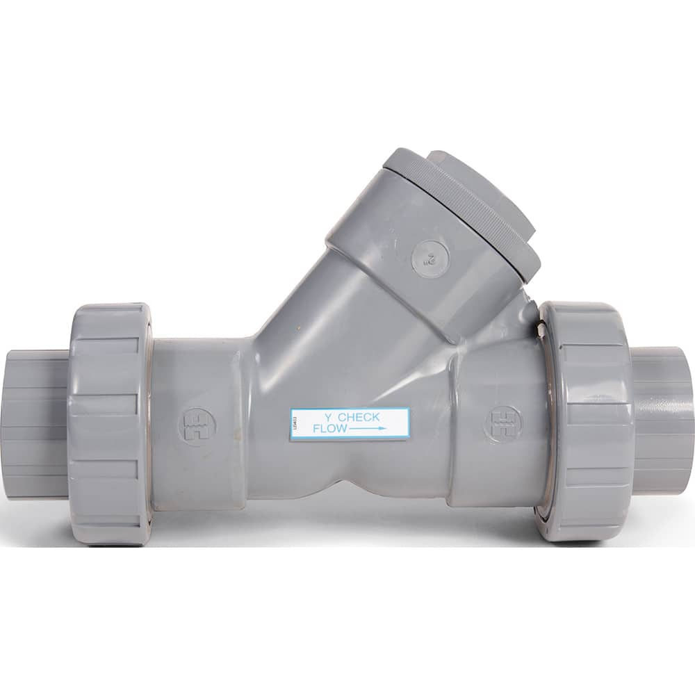 Hayward - Check Valves; Design: Y-Pattern; True Union Ball Check ; Tube Outside Diameter (mm): 19.050 ; Pipe Size (Inch): 3/4 ; Tube Outside Diameter (Inch): 3/4 ; End Connections: Threaded ; Material: PVC - Exact Industrial Supply