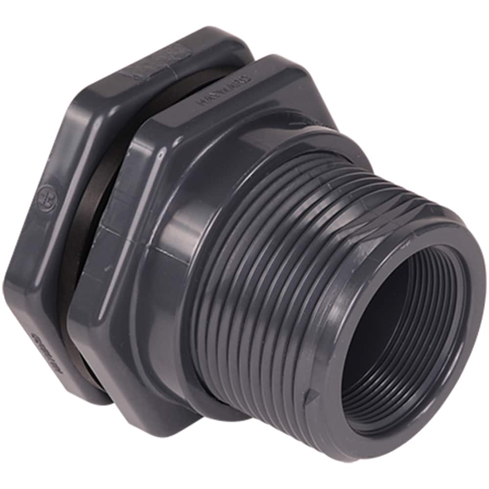 Hayward - Plastic Pipe Fittings; Type: Bulkhead Fitting ; Fitting Size: 3/4 (Inch); End Connections: Socket x Socket ; Material: PVC ; Schedule: 80 ; Maximum Pressure (psi): 150.00 - Exact Industrial Supply