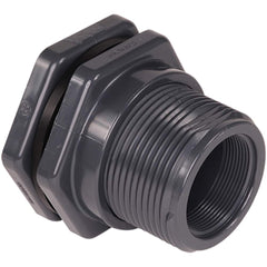 Hayward - Plastic Pipe Fittings; Type: Bulkhead Fitting ; Fitting Size: 3/4 (Inch); End Connections: Socket x Socket ; Material: PVC ; Schedule: 80 ; Maximum Pressure (psi): 150.00 - Exact Industrial Supply