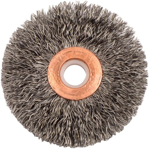 2-1/2″ Small Diameter Crimped Wire Wheel, .014″ Steel Fill, 1/2″-3/8″ Arbor Hole - Eagle Tool & Supply