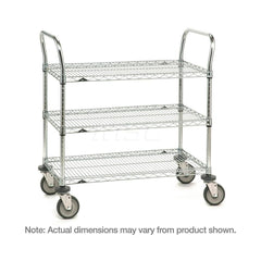 Metro - Carts; Type: Utility ; Load Capacity (Lb.): 900.000 ; Number of Shelves: 3 ; Width (Inch): 24 ; Length (Inch): 60 ; Height (Inch): 39 - Exact Industrial Supply