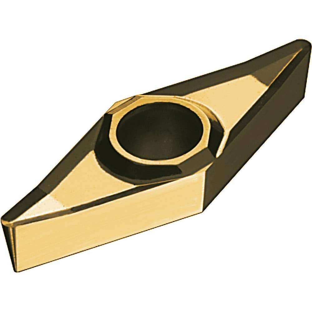 VCGT1.21.51FN-ALU AK10 Carbide Turning Insert Uncoated, Neutral, 6.92mm Long, 3.97mm Inscribed Circle, 0.4mm Corner Radius, 2.38mm Thick, 35° Diamond