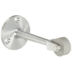 Rockwood - Stops; Type: Straight Roller Stop ; Finish/Coating: Satin Chrome ; Projection: 4-9/16 (Inch); Mount Type: Floor - Exact Industrial Supply