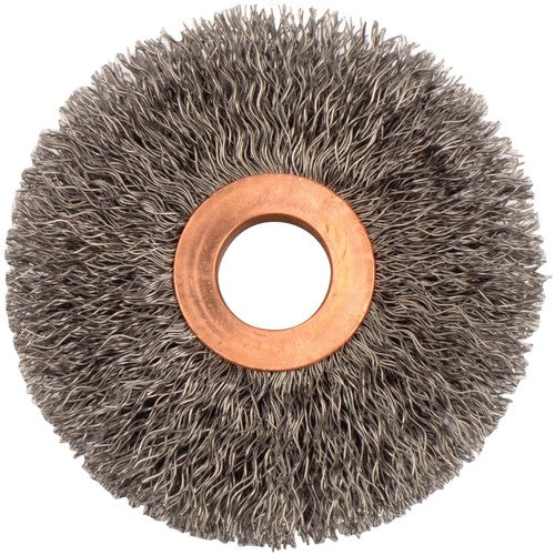 3″ Small Diameter Crimped Wire Wheel, .0118″ Steel Fill, 5/8″ Arbor Hole - Eagle Tool & Supply