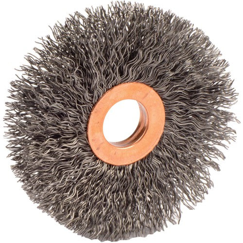 3″ Small Diameter Crimped Wire Wheel, .014″ Steel Fill, 5/8″ Arbor Hole - Eagle Tool & Supply