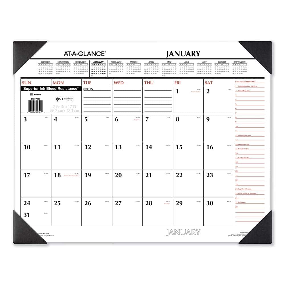 AT-A-GLANCE - Note Pads, Writing Pads & Notebooks Writing Pads & Notebook Type: Desk Pad Size: 22 x 17 - Eagle Tool & Supply