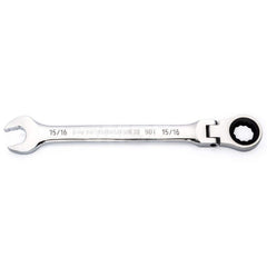 GEARWRENCH - Combination Wrenches; Type: Flex Head ; Tool Type: Ratcheting ; Size (Inch): 15/16 ; Number of Points: 12 ; Finish/Coating: Full Polish Chrome ; Material: Alloy Steel - Exact Industrial Supply