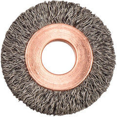 1-1/4″ Small Diameter Crimped Wire Wheel, .008″ Steel Fill, 3/8″ Arbor Hole - Eagle Tool & Supply