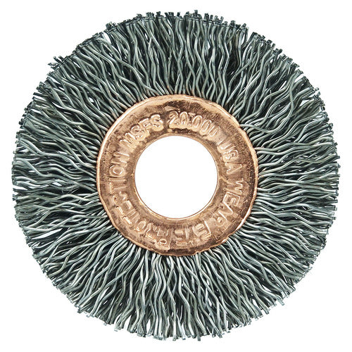 1-1/2″ Small Diameter Crimped Wire Wheel, .008″ Steel Fill, 1/2″ Arbor Hole - Eagle Tool & Supply