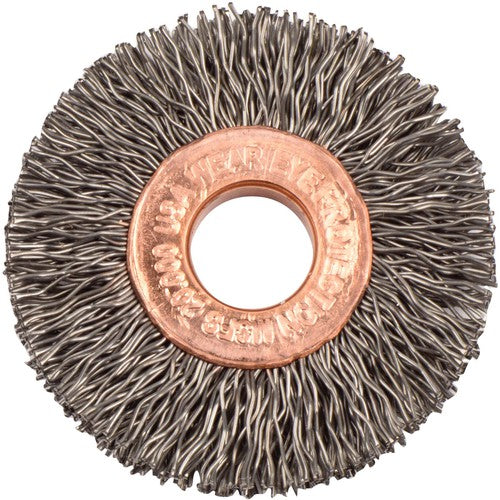 1 1/2″ Diameter-3/8″ Arbor Hole - Copper Center Steel Wire Straight Wheel - Eagle Tool & Supply
