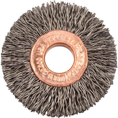 1 1/2″ Diameter-3/8″ Arbor Hole - Copper Center Steel Wire Straight Wheel - Eagle Tool & Supply