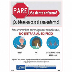 NMC - "PARE - Se Siente Enfermo", 18" Wide x 24" High, Paper Safety Sign - Eagle Tool & Supply