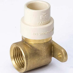 B&K Mueller - Brass & Chrome Pipe Fittings Type: 90 Drop Ear Elbow Fitting Size: 1/2 - Eagle Tool & Supply