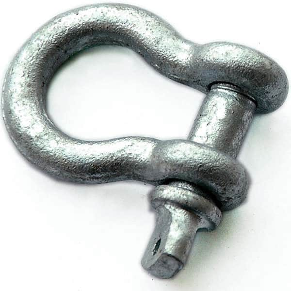 PRO-SOURCE - Shackles; Nominal Chain Size: 1/4 ; Load Limit (Ton): 0.50 ; Type: Anchor ; Pin Type: Screw ; Material: Carbon ; Jaw Inside Height (Inch): 9/32 - Exact Industrial Supply