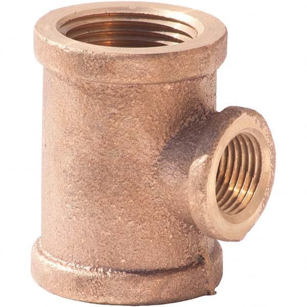 Merit Brass - Brass & Chrome Pipe Fittings Type: Reducing Tee Fitting Size: 3/4 x 1/2 x 3/4 - Eagle Tool & Supply