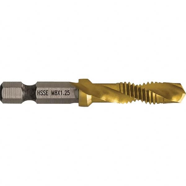 Greenlee - Combination Drill & Tap Sets Minimum Thread Size (mm): M8x1.25 Maximum Thread Size (mm): M8x1.25 - Eagle Tool & Supply