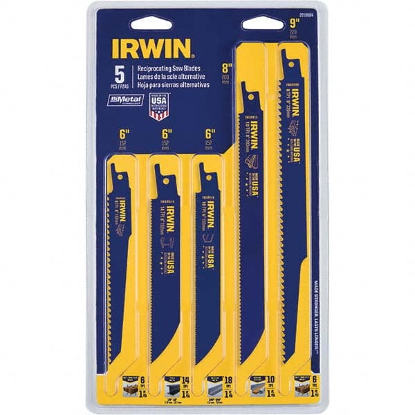 Irwin - Reciprocating Saw Blade Sets Blade Material: Bi-Metal Minimum Blade Length (Inch): 6 - Eagle Tool & Supply