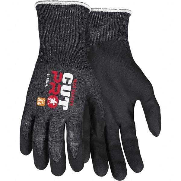 MCR Safety - Size L, ANSI Cut Lvl A4, Puncture Lvl 4, Abrasion Lvl 5, Nitrile Coated Cut Resistant Gloves - Eagle Tool & Supply