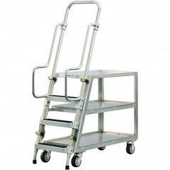 New Age Industrial - 69-1/2" High 800 Lb Capacity 3 Step Stock-Picking Ladder - Eagle Tool & Supply