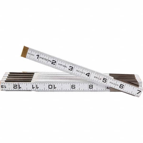 Keson - Folding Rules Overall Length (Feet): 6.00 Graduation (Inch): 1/16 - Eagle Tool & Supply