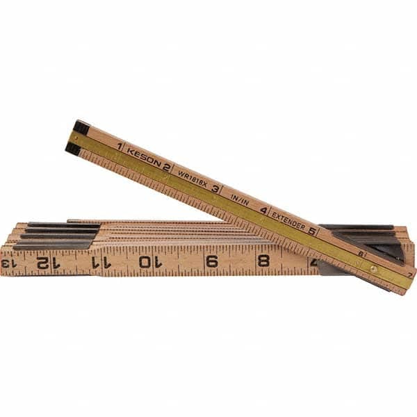 Keson - Folding Rules Overall Length (Feet): 6.00 Graduation (Inch): 1/16 - Eagle Tool & Supply