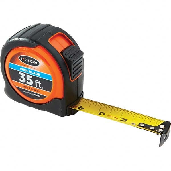 Keson - 35' x 1-3/16" Yellow Blade Tape Measure - Eagle Tool & Supply
