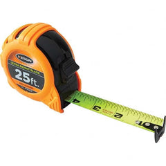 Keson - 25' x 1" Hi-Vis Yellow/White Blade Tape Measure - Eagle Tool & Supply