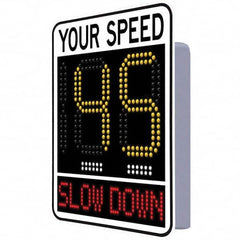 TAPCO - "Your Speed," 42" Wide x 30" High Aluminum Face/Polycarbonate Housing Speed Limit Sign - Eagle Tool & Supply