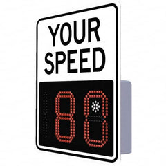 TAPCO - "Your Speed," 29" Wide x 23" High Aluminum Face/Polycarbonate Housing Speed Limit Sign - Eagle Tool & Supply