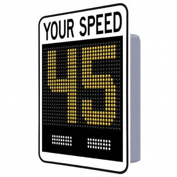 TAPCO - "Your Speed," 42" Wide x 30" High Aluminum Face/Polycarbonate Housing Speed Limit Sign - Eagle Tool & Supply