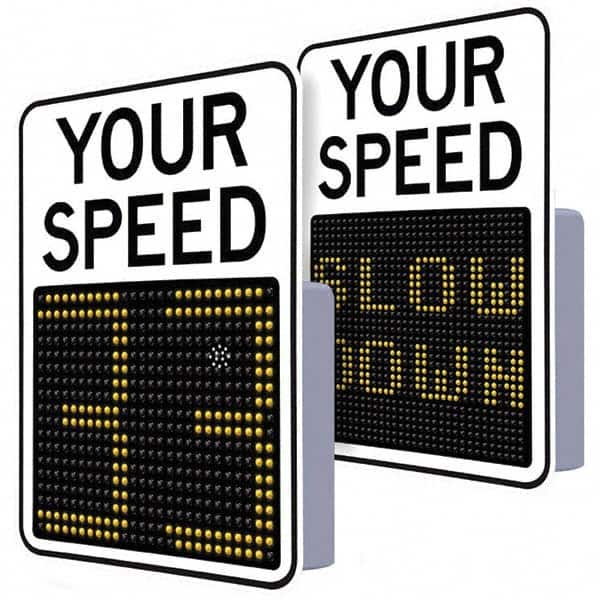TAPCO - "Your Speed," 29" Wide x 23" High Aluminum Face/Polycarbonate Housing Speed Limit Sign - Eagle Tool & Supply