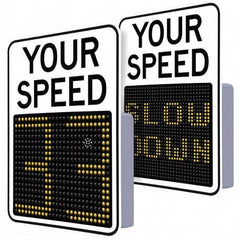 TAPCO - "Your Speed," 29" Wide x 23" High Aluminum Face/Polycarbonate Housing Speed Limit Sign - Eagle Tool & Supply