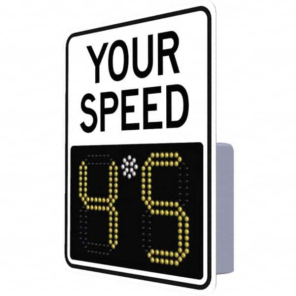 TAPCO - "Your Speed," 29" Wide x 23" High Aluminum Face/Polycarbonate Housing Speed Limit Sign - Eagle Tool & Supply