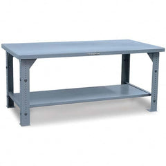 Strong Hold - Stationary Work Benches, Tables Type: Adjustable Leg Top Material: 7 Gauge Steel - Eagle Tool & Supply