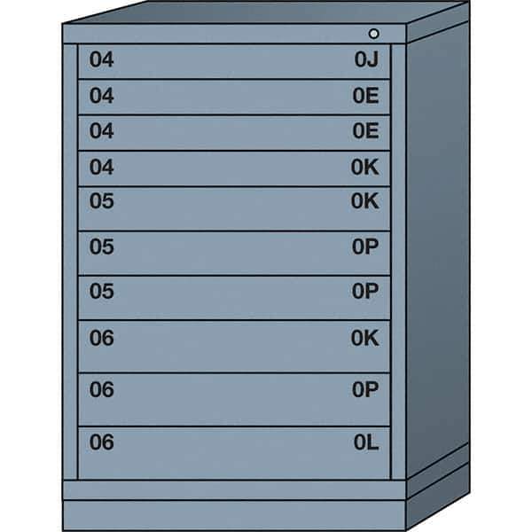 Lyon - 10 Drawer, Standard Counter - Single Drawer Access Cabinet - Steel, 30" Wide x 28-1/4" Deep x 44-1/4" High, Dove Gray - Eagle Tool & Supply