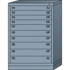 Lyon - 10 Drawer, Standard Counter - Single Drawer Access Cabinet - Steel, 30" Wide x 28-1/4" Deep x 44-1/4" High, Dove Gray - Eagle Tool & Supply