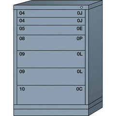 Lyon - 7 Drawer, Standard Counter - Multiple Drawer Access Cabinet - Steel, 30" Wide x 28-1/4" Deep x 44-1/4" High, Dove Gray - Eagle Tool & Supply