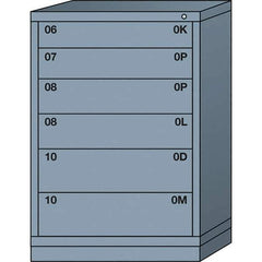 Lyon - 6 Drawer, Standard Counter - Multiple Drawer Access Cabinet - Steel, 30" Wide x 28-1/4" Deep x 44-1/4" High, Dove Gray - Eagle Tool & Supply