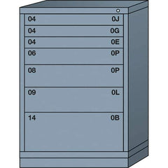 Lyon - 7 Drawer, Standard Counter - Single Drawer Access Cabinet - Steel, 30" Wide x 28-1/4" Deep x 44-1/4" High, Dove Gray - Eagle Tool & Supply