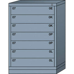 Lyon - 7 Drawer, Standard Counter - Multiple Drawer Access Cabinet - Steel, 30" Wide x 28-1/4" Deep x 44-1/4" High, Dove Gray - Eagle Tool & Supply