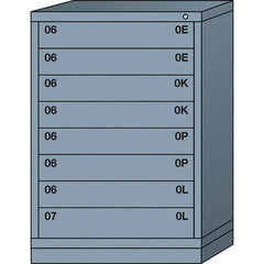 Lyon - 8 Drawer, Standard Counter - Single Drawer Access Cabinet - Steel, 30" Wide x 28-1/4" Deep x 44-1/4" High, Dove Gray - Eagle Tool & Supply