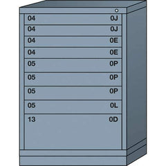Lyon - 9 Drawer, Standard Counter - Multiple Drawer Access Cabinet - Steel, 30" Wide x 28-1/4" Deep x 44-1/4" High, Dove Gray - Eagle Tool & Supply