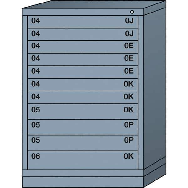 Lyon - 11 Drawer, Standard Counter - Single Drawer Access Cabinet - Steel, 30" Wide x 28-1/4" Deep x 44-1/4" High, Dove Gray - Eagle Tool & Supply