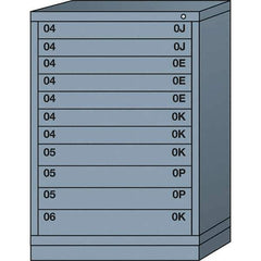 Lyon - 11 Drawer, Standard Counter - Single Drawer Access Cabinet - Steel, 30" Wide x 28-1/4" Deep x 44-1/4" High, Dove Gray - Eagle Tool & Supply