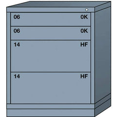 Lyon - 4 Drawer, Standard Mid-Range - Multiple Drawer Access Cabinet - Steel, 30" Wide x 28-1/4" Deep x 37-15/79" High, Dove Gray - Eagle Tool & Supply