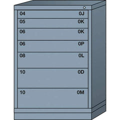 Lyon - 7 Drawer, Standard Counter - Multiple Drawer Access Cabinet - Steel, 30" Wide x 28-1/4" Deep x 44-1/4" High, Dove Gray - Eagle Tool & Supply