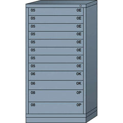Lyon - 12 Drawer, Standard Eye-Level - Single Drawer Access Cabinet - Steel, 30" Wide x 28-1/4" Deep x 59-1/4" High, Dove Gray - Eagle Tool & Supply