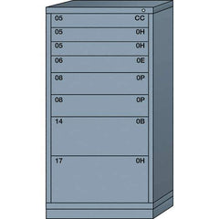 Lyon - 8 Drawer, Standard Eye-Level - Single Drawer Access Cabinet - Steel, 30" Wide x 28-1/4" Deep x 59-1/4" High, Dove Gray - Eagle Tool & Supply