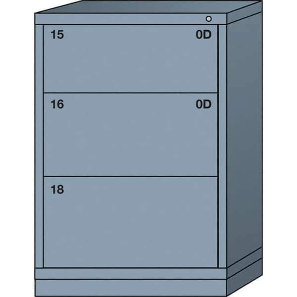 Lyon - 3 Drawer, Standard Counter - Multiple Drawer Access Cabinet - Steel, 30" Wide x 28-1/4" Deep x 44-1/4" High, Dove Gray - Eagle Tool & Supply